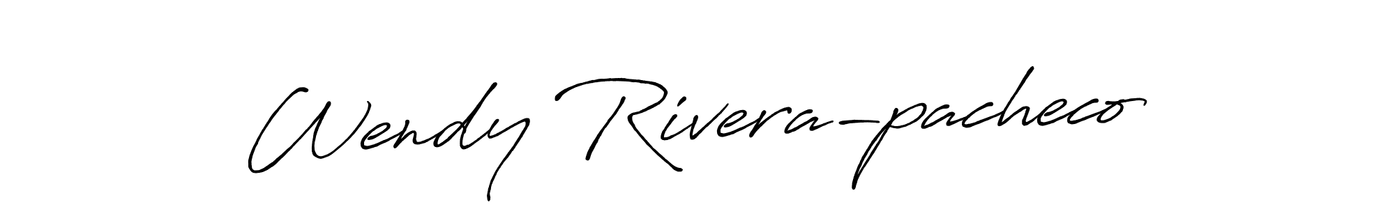 How to make Wendy Rivera-pacheco name signature. Use Antro_Vectra_Bolder style for creating short signs online. This is the latest handwritten sign. Wendy Rivera-pacheco signature style 7 images and pictures png