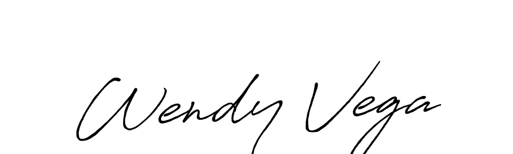 How to make Wendy Vega name signature. Use Antro_Vectra_Bolder style for creating short signs online. This is the latest handwritten sign. Wendy Vega signature style 7 images and pictures png