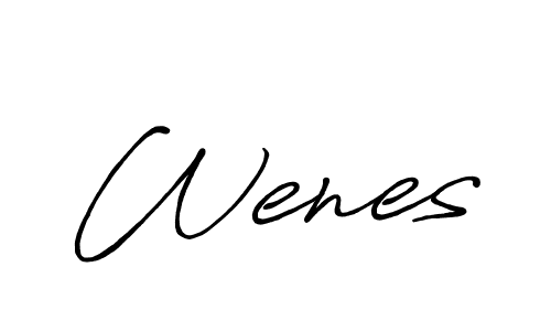 It looks lik you need a new signature style for name Wenes. Design unique handwritten (Antro_Vectra_Bolder) signature with our free signature maker in just a few clicks. Wenes signature style 7 images and pictures png