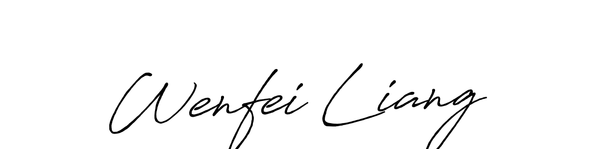 Wenfei Liang stylish signature style. Best Handwritten Sign (Antro_Vectra_Bolder) for my name. Handwritten Signature Collection Ideas for my name Wenfei Liang. Wenfei Liang signature style 7 images and pictures png