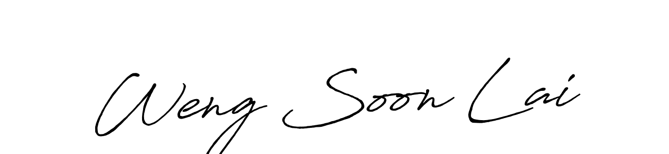 How to make Weng Soon Lai name signature. Use Antro_Vectra_Bolder style for creating short signs online. This is the latest handwritten sign. Weng Soon Lai signature style 7 images and pictures png