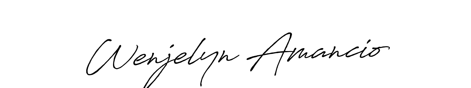 Create a beautiful signature design for name Wenjelyn Amancio. With this signature (Antro_Vectra_Bolder) fonts, you can make a handwritten signature for free. Wenjelyn Amancio signature style 7 images and pictures png