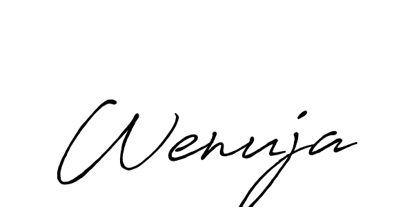 if you are searching for the best signature style for your name Wenuja. so please give up your signature search. here we have designed multiple signature styles  using Antro_Vectra_Bolder. Wenuja signature style 7 images and pictures png