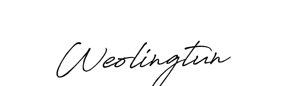 Create a beautiful signature design for name Weolingtun. With this signature (Antro_Vectra_Bolder) fonts, you can make a handwritten signature for free. Weolingtun signature style 7 images and pictures png