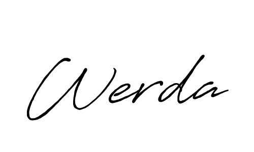 How to make Werda name signature. Use Antro_Vectra_Bolder style for creating short signs online. This is the latest handwritten sign. Werda signature style 7 images and pictures png