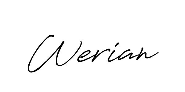 It looks lik you need a new signature style for name Werian. Design unique handwritten (Antro_Vectra_Bolder) signature with our free signature maker in just a few clicks. Werian signature style 7 images and pictures png