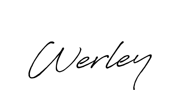 How to make Werley name signature. Use Antro_Vectra_Bolder style for creating short signs online. This is the latest handwritten sign. Werley signature style 7 images and pictures png