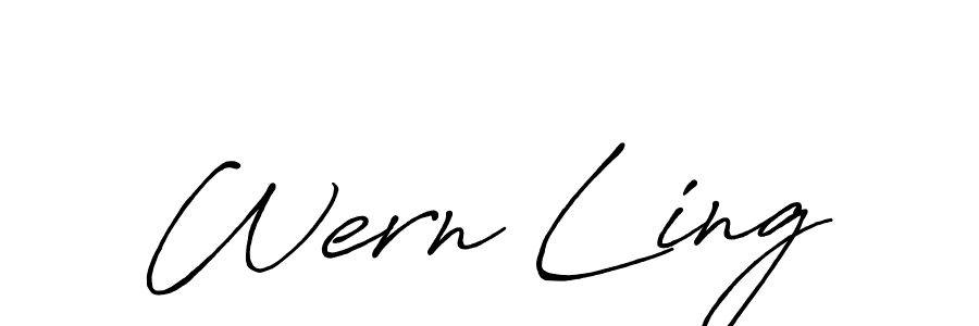 You should practise on your own different ways (Antro_Vectra_Bolder) to write your name (Wern Ling) in signature. don't let someone else do it for you. Wern Ling signature style 7 images and pictures png