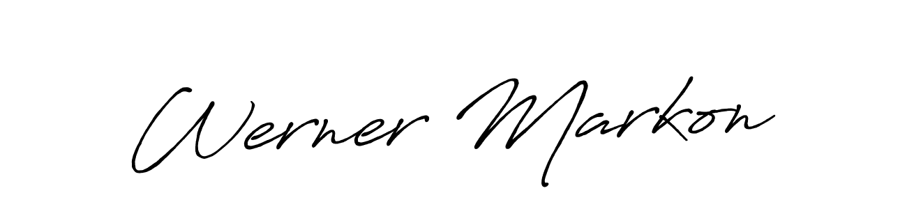 How to make Werner Markon name signature. Use Antro_Vectra_Bolder style for creating short signs online. This is the latest handwritten sign. Werner Markon signature style 7 images and pictures png
