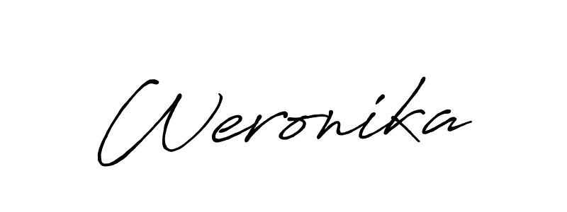 Create a beautiful signature design for name Weronika. With this signature (Antro_Vectra_Bolder) fonts, you can make a handwritten signature for free. Weronika signature style 7 images and pictures png