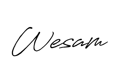 How to make Wesam name signature. Use Antro_Vectra_Bolder style for creating short signs online. This is the latest handwritten sign. Wesam signature style 7 images and pictures png