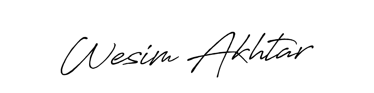 Create a beautiful signature design for name Wesim Akhtar. With this signature (Antro_Vectra_Bolder) fonts, you can make a handwritten signature for free. Wesim Akhtar signature style 7 images and pictures png