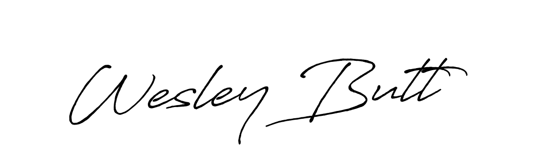 Make a beautiful signature design for name Wesley Butt. With this signature (Antro_Vectra_Bolder) style, you can create a handwritten signature for free. Wesley Butt signature style 7 images and pictures png