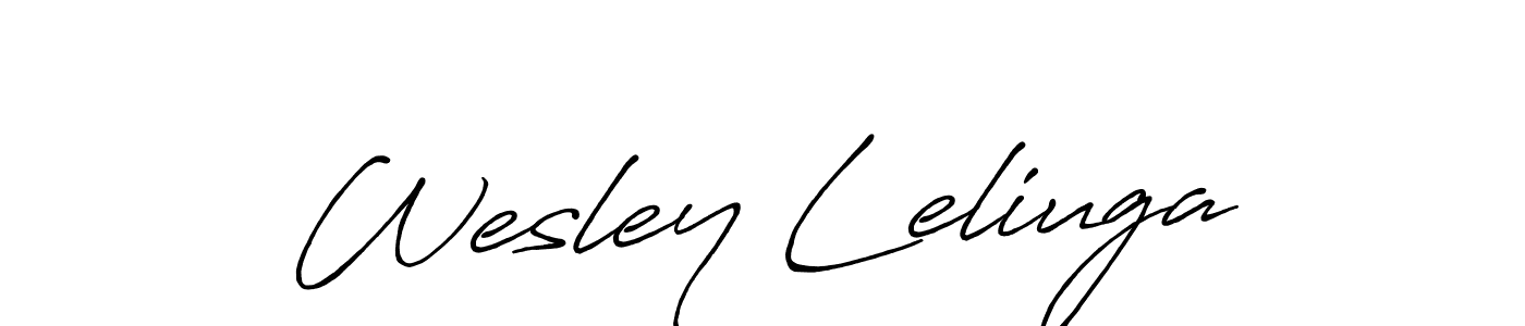 Make a beautiful signature design for name Wesley Leliuga. With this signature (Antro_Vectra_Bolder) style, you can create a handwritten signature for free. Wesley Leliuga signature style 7 images and pictures png