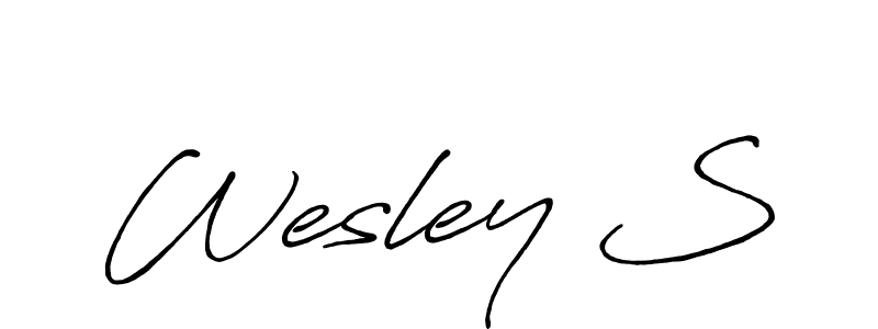 How to make Wesley S signature? Antro_Vectra_Bolder is a professional autograph style. Create handwritten signature for Wesley S name. Wesley S signature style 7 images and pictures png