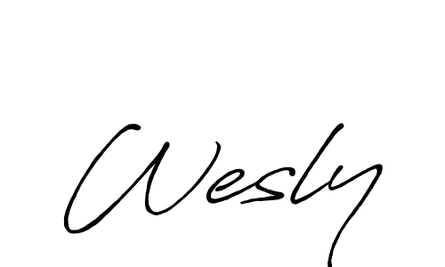 How to make Wesly signature? Antro_Vectra_Bolder is a professional autograph style. Create handwritten signature for Wesly name. Wesly signature style 7 images and pictures png