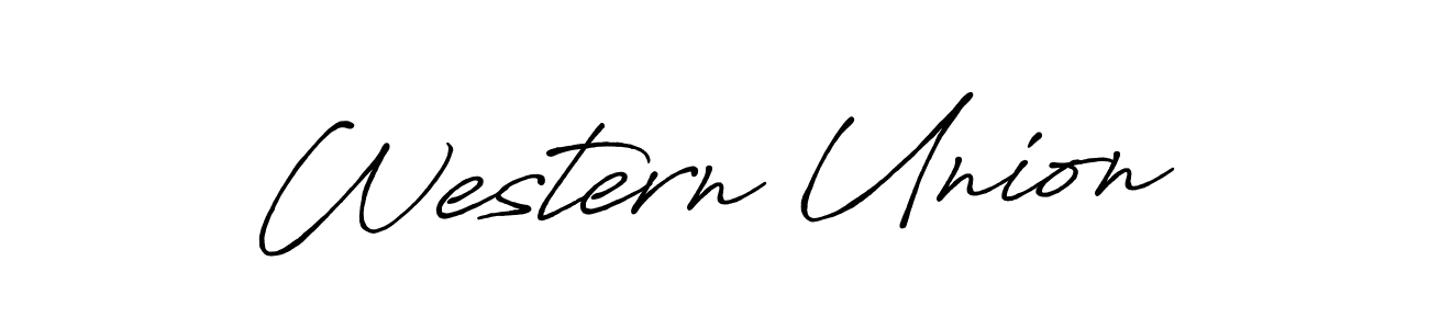 Use a signature maker to create a handwritten signature online. With this signature software, you can design (Antro_Vectra_Bolder) your own signature for name Western Union. Western Union signature style 7 images and pictures png
