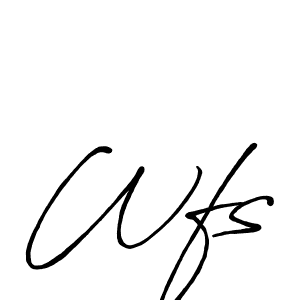 Use a signature maker to create a handwritten signature online. With this signature software, you can design (Antro_Vectra_Bolder) your own signature for name Wfs. Wfs signature style 7 images and pictures png