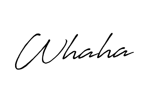 How to make Whaha name signature. Use Antro_Vectra_Bolder style for creating short signs online. This is the latest handwritten sign. Whaha signature style 7 images and pictures png