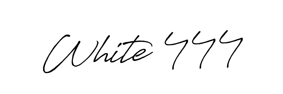 Use a signature maker to create a handwritten signature online. With this signature software, you can design (Antro_Vectra_Bolder) your own signature for name White 444. White 444 signature style 7 images and pictures png