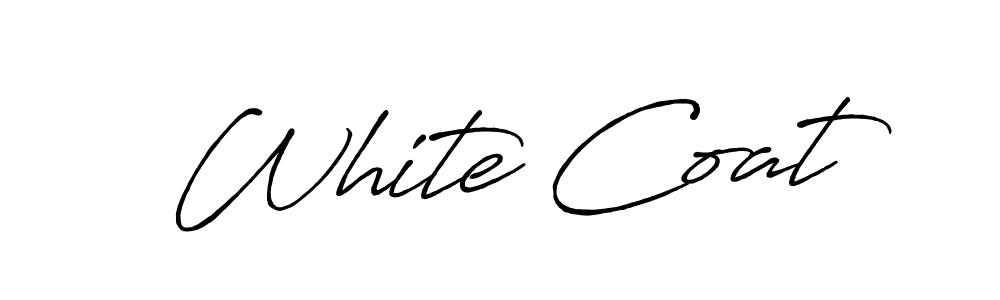 if you are searching for the best signature style for your name White Coat. so please give up your signature search. here we have designed multiple signature styles  using Antro_Vectra_Bolder. White Coat signature style 7 images and pictures png