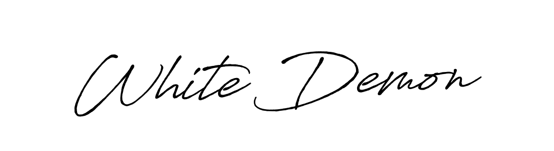 Create a beautiful signature design for name White Demon. With this signature (Antro_Vectra_Bolder) fonts, you can make a handwritten signature for free. White Demon signature style 7 images and pictures png