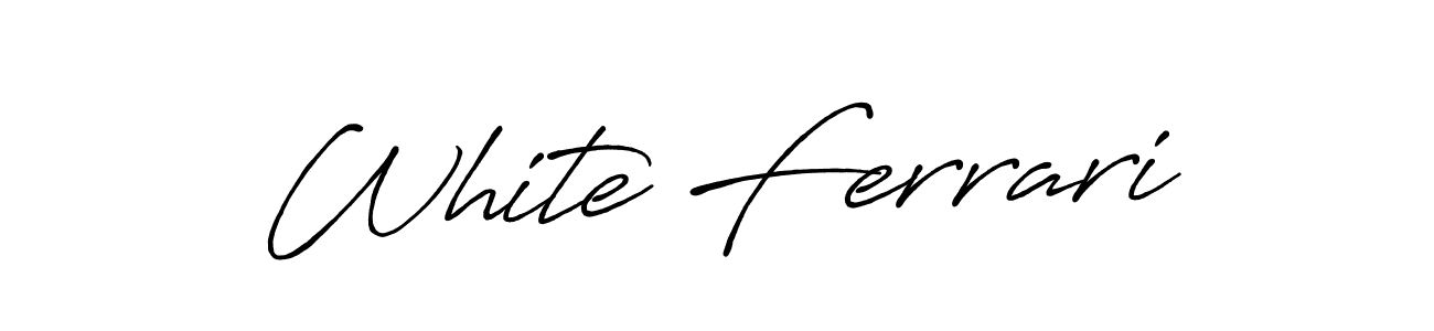 Make a short White Ferrari signature style. Manage your documents anywhere anytime using Antro_Vectra_Bolder. Create and add eSignatures, submit forms, share and send files easily. White Ferrari signature style 7 images and pictures png