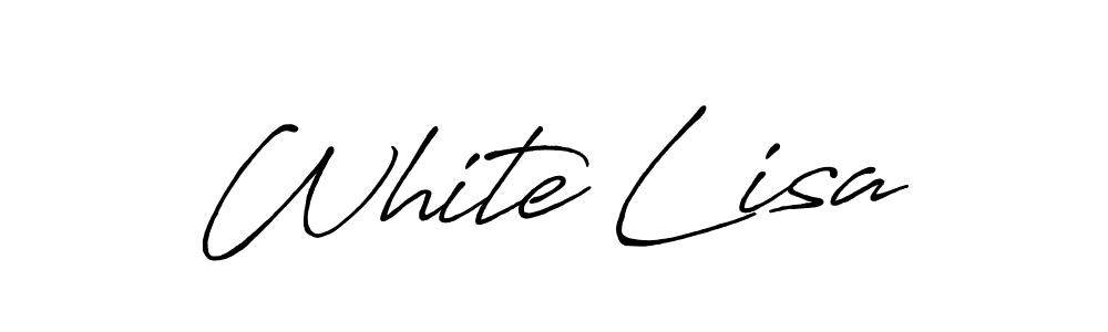 if you are searching for the best signature style for your name White Lisa. so please give up your signature search. here we have designed multiple signature styles  using Antro_Vectra_Bolder. White Lisa signature style 7 images and pictures png