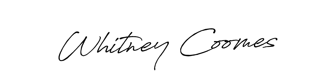 The best way (Antro_Vectra_Bolder) to make a short signature is to pick only two or three words in your name. The name Whitney Coomes include a total of six letters. For converting this name. Whitney Coomes signature style 7 images and pictures png