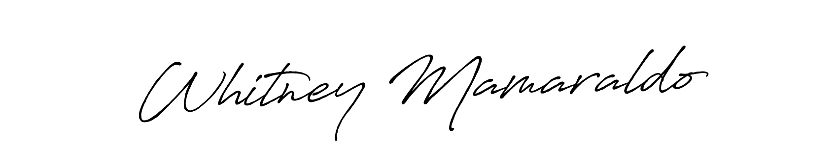Make a beautiful signature design for name Whitney Mamaraldo. With this signature (Antro_Vectra_Bolder) style, you can create a handwritten signature for free. Whitney Mamaraldo signature style 7 images and pictures png