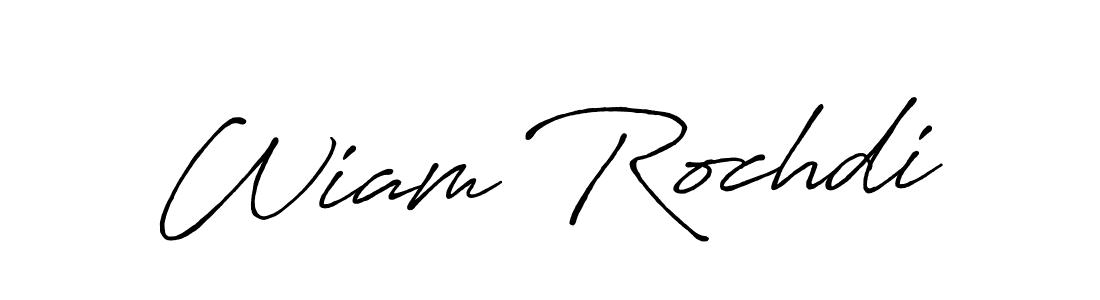 Make a beautiful signature design for name Wiam Rochdi. With this signature (Antro_Vectra_Bolder) style, you can create a handwritten signature for free. Wiam Rochdi signature style 7 images and pictures png