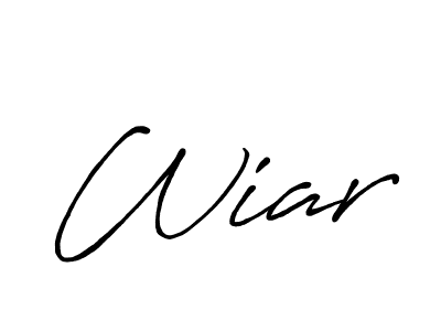 Use a signature maker to create a handwritten signature online. With this signature software, you can design (Antro_Vectra_Bolder) your own signature for name Wiar. Wiar signature style 7 images and pictures png