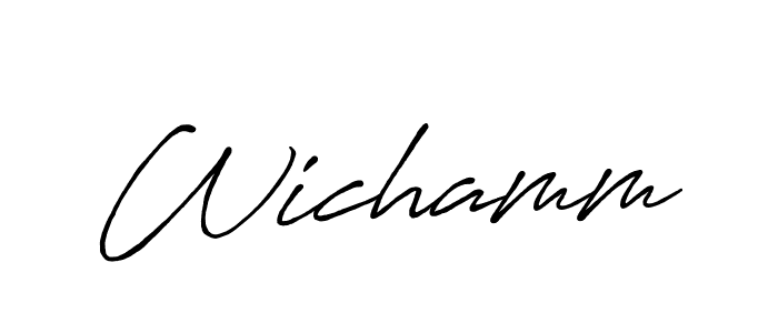 Antro_Vectra_Bolder is a professional signature style that is perfect for those who want to add a touch of class to their signature. It is also a great choice for those who want to make their signature more unique. Get Wichamm name to fancy signature for free. Wichamm signature style 7 images and pictures png