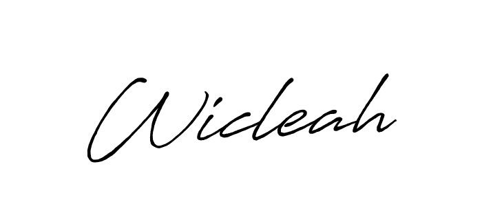 Use a signature maker to create a handwritten signature online. With this signature software, you can design (Antro_Vectra_Bolder) your own signature for name Wicleah. Wicleah signature style 7 images and pictures png
