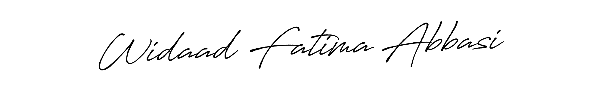 Create a beautiful signature design for name Widaad Fatima Abbasi. With this signature (Antro_Vectra_Bolder) fonts, you can make a handwritten signature for free. Widaad Fatima Abbasi signature style 7 images and pictures png