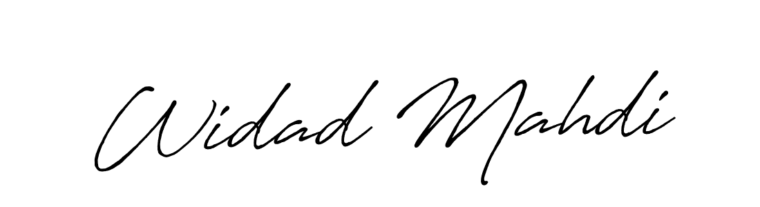 Design your own signature with our free online signature maker. With this signature software, you can create a handwritten (Antro_Vectra_Bolder) signature for name Widad Mahdi. Widad Mahdi signature style 7 images and pictures png