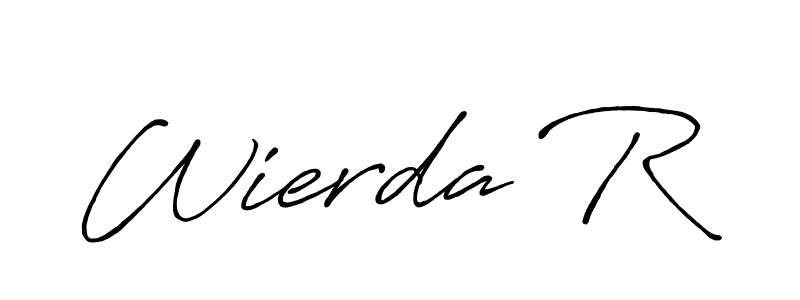 Design your own signature with our free online signature maker. With this signature software, you can create a handwritten (Antro_Vectra_Bolder) signature for name Wierda R. Wierda R signature style 7 images and pictures png