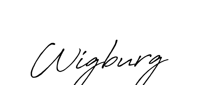 How to make Wigburg name signature. Use Antro_Vectra_Bolder style for creating short signs online. This is the latest handwritten sign. Wigburg signature style 7 images and pictures png