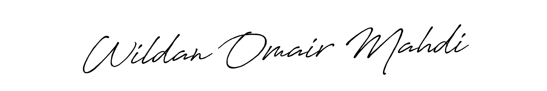 Create a beautiful signature design for name Wildan Omair Mahdi. With this signature (Antro_Vectra_Bolder) fonts, you can make a handwritten signature for free. Wildan Omair Mahdi signature style 7 images and pictures png