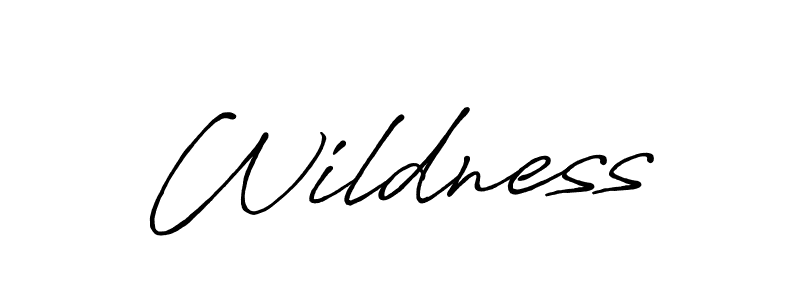 Make a beautiful signature design for name Wildness. With this signature (Antro_Vectra_Bolder) style, you can create a handwritten signature for free. Wildness signature style 7 images and pictures png