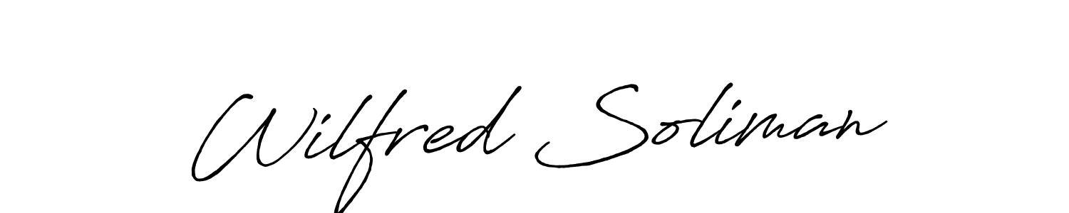 Also You can easily find your signature by using the search form. We will create Wilfred Soliman name handwritten signature images for you free of cost using Antro_Vectra_Bolder sign style. Wilfred Soliman signature style 7 images and pictures png