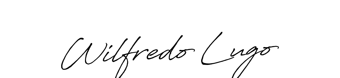 Create a beautiful signature design for name Wilfredo Lugo. With this signature (Antro_Vectra_Bolder) fonts, you can make a handwritten signature for free. Wilfredo Lugo signature style 7 images and pictures png