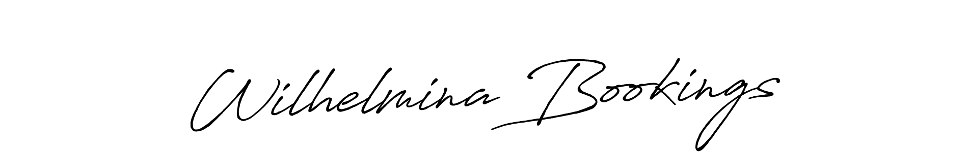 Once you've used our free online signature maker to create your best signature Antro_Vectra_Bolder style, it's time to enjoy all of the benefits that Wilhelmina Bookings name signing documents. Wilhelmina Bookings signature style 7 images and pictures png