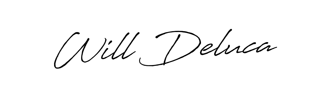 Use a signature maker to create a handwritten signature online. With this signature software, you can design (Antro_Vectra_Bolder) your own signature for name Will Deluca. Will Deluca signature style 7 images and pictures png