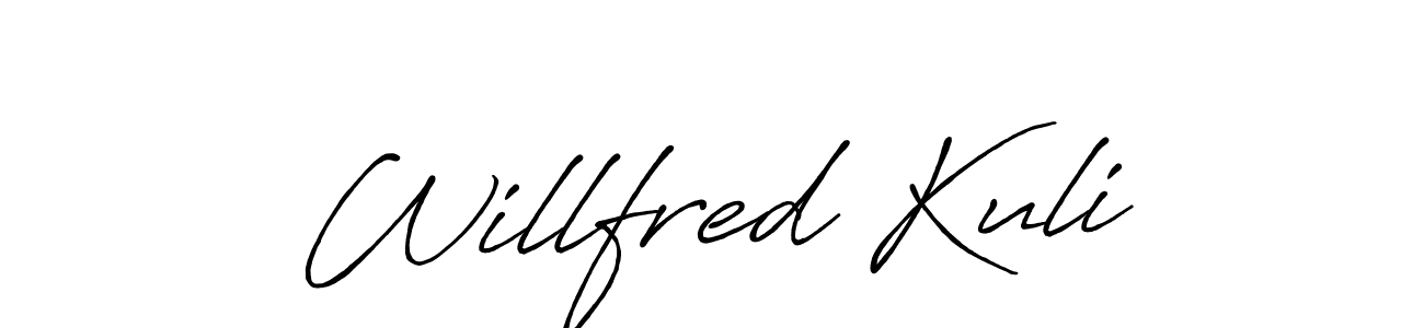 This is the best signature style for the Willfred Kuli name. Also you like these signature font (Antro_Vectra_Bolder). Mix name signature. Willfred Kuli signature style 7 images and pictures png