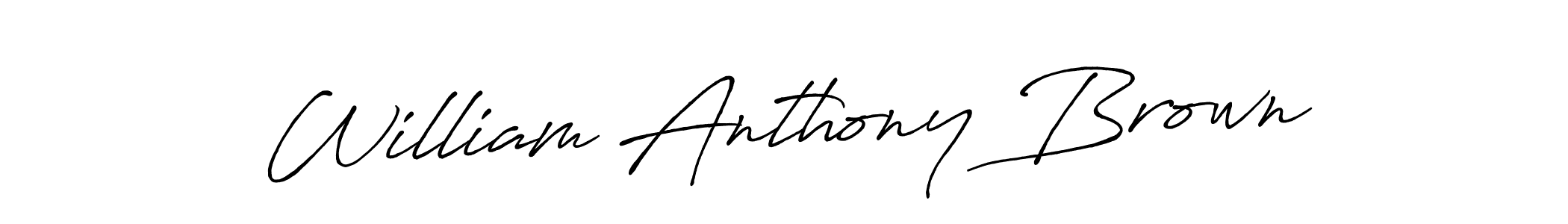 Create a beautiful signature design for name William Anthony Brown. With this signature (Antro_Vectra_Bolder) fonts, you can make a handwritten signature for free. William Anthony Brown signature style 7 images and pictures png