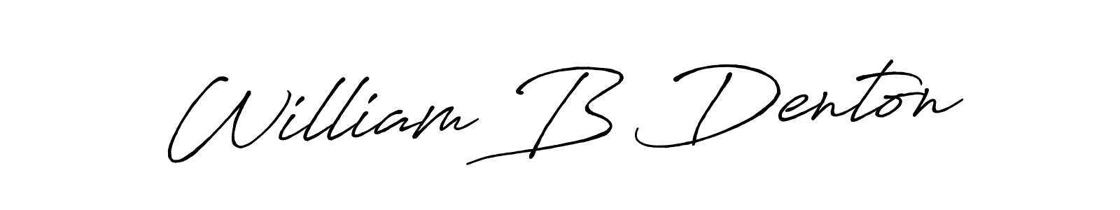 Create a beautiful signature design for name William B Denton. With this signature (Antro_Vectra_Bolder) fonts, you can make a handwritten signature for free. William B Denton signature style 7 images and pictures png