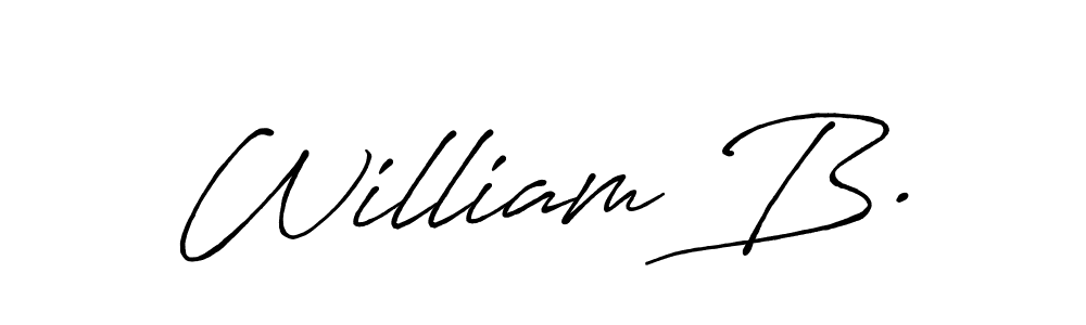 Use a signature maker to create a handwritten signature online. With this signature software, you can design (Antro_Vectra_Bolder) your own signature for name William B.. William B. signature style 7 images and pictures png