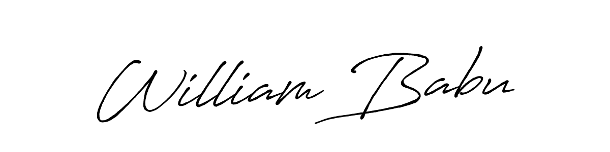 William Babu stylish signature style. Best Handwritten Sign (Antro_Vectra_Bolder) for my name. Handwritten Signature Collection Ideas for my name William Babu. William Babu signature style 7 images and pictures png