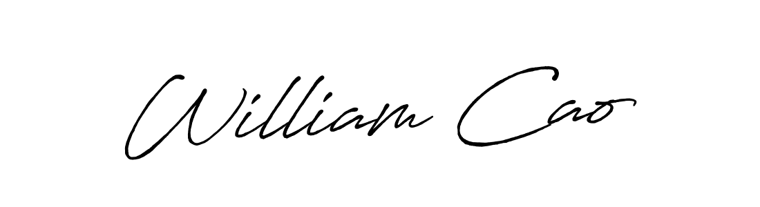 Make a beautiful signature design for name William Cao. With this signature (Antro_Vectra_Bolder) style, you can create a handwritten signature for free. William Cao signature style 7 images and pictures png